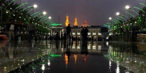 بارش رحمت الهی در کربلا و نجف + عکس
