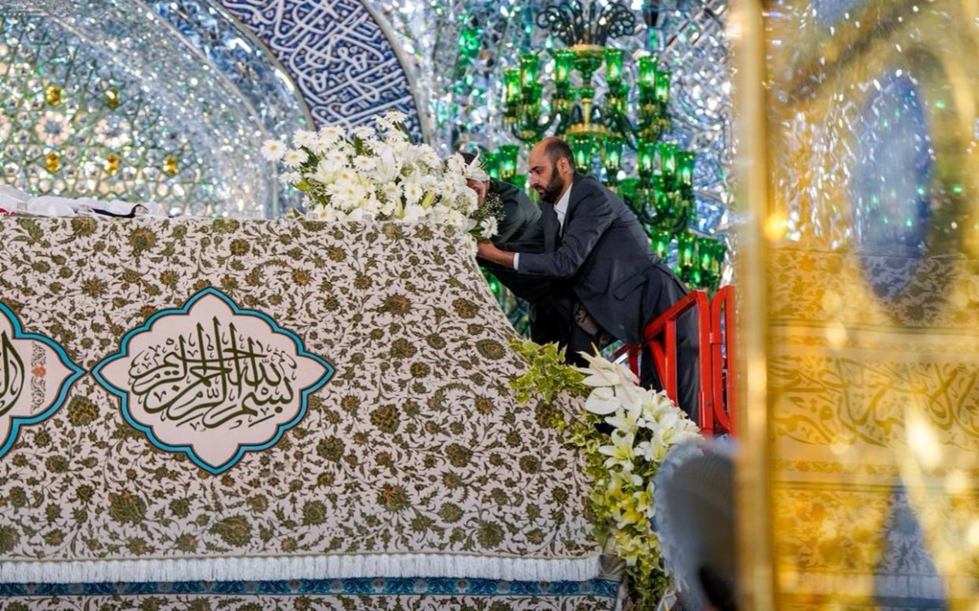 ضریح حرم امام علی (ع) در آستانه جشن غدیر تزئین شد+عکس و فیلم