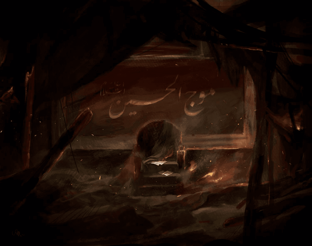 حسن روح‌الامین حسینیه سوخته موج الحسین را نقاشی کردموج الحسین علیه السلام تازه‌ترین اثر حسن روح‌الامین رونمایی شد.