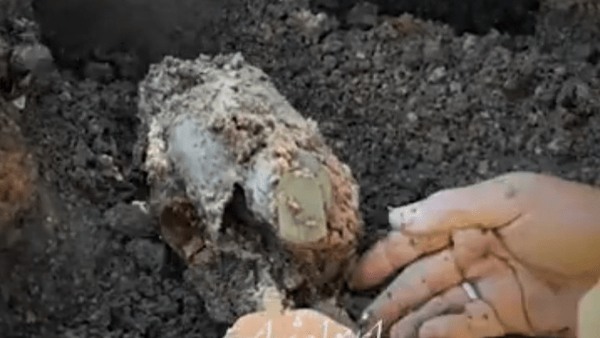 کشف پیکر مطهر شهیدی با قمقمه‌ای پر از آب