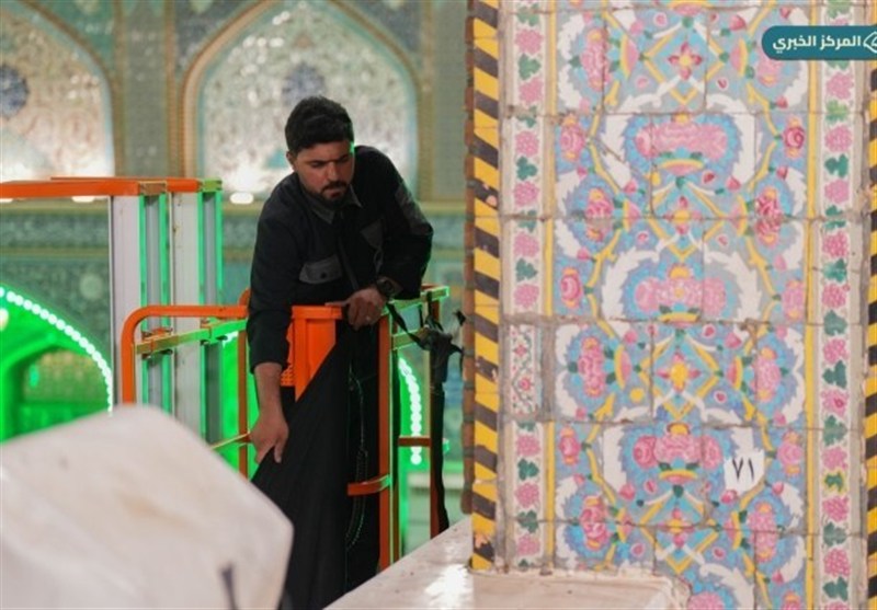 آغاز سیاه‌پوشی حرم مطهر امامین کاظمین(ع) در آستانه ماه محرم