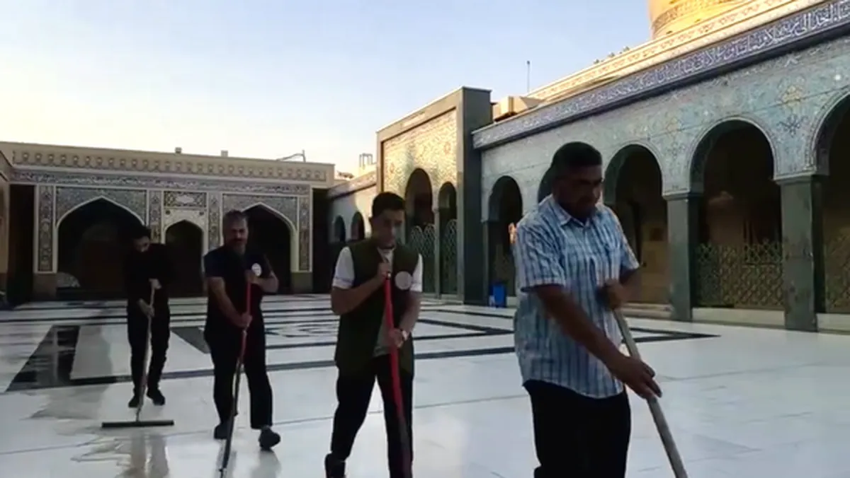 حرم حضرت زینب (س) غریبانه شست‌وشو شد +فیلم