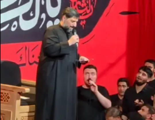 لحظاتی از اولین شب روضه موکب ریحانه الحسین سلام الله علیها در مسیر مشایه عمود ۷۶٠